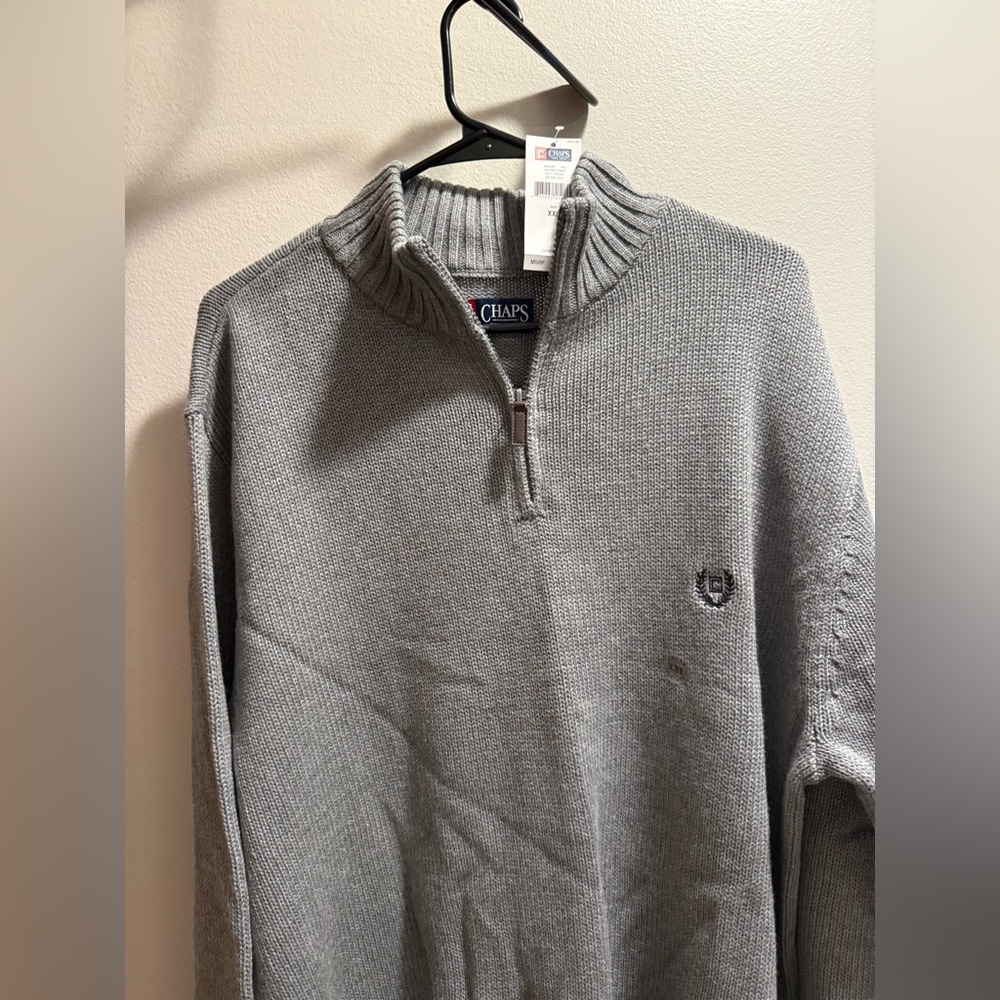 Chaps Heather Gray Knit Sweater XXL